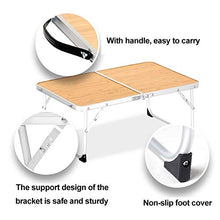 Camping Tavolo Pieghevole Leggero Beach Borsa Pesante Portatile da Tavolo in Alluminio con Carry Bag Outdoor Barbecue Viaggiare Bamboo Laptop Desk,A