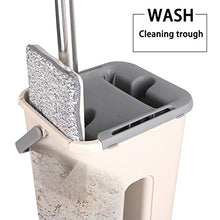 SSAYY Mop Platte Squeeze Mop Emmer Hand Gratis Wringen Rvs Mop Zelf Nat En Reiniging Systeem Stomerij Microfiber Mop Floor Tool