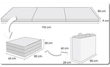 Fortisline - Materasso pieghevole per ospiti, letto per ospite, 195 x 80 x 9 cm. colore: Grigio