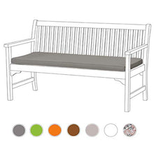 DHFD - Cuscino lungo per panchina da giardino con cravatta di fissaggio, per panca da 2 e 3 posti, spesso, antiscivolo, rimovibile, lavabile, per giardino e terrazza