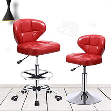 Poltrone Nubao Bar Sedia da Barbiere Sgabello Girevole, Ascensore, Rotella Universale, Pedale, Adatto a Salone di Bellezza, Ristorante, Rosso (Color : Red)