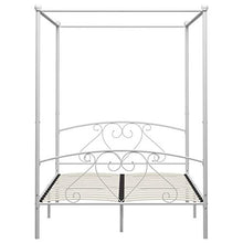 SKM Letto a Baldacchino Bianco in Metallo 140x200 cm (25kg)
