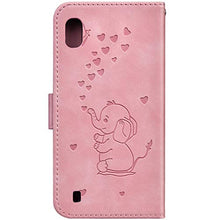 Robinsoni Custodia Compatibile con Samsung Galaxy A10 Case Portafoglio Cover Libro Case Dumbo Stampato Pelle PU Antiurto Case Wallet Taccuino Cover Libretto Cartone Animato Case Folio Flip Cover Rosa
