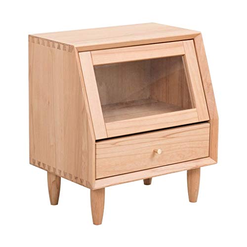 WALNUTA Tavolino - 45 * 23 * 50cm, Color Legno Comodino Camera Laterali, Partical Bordo e Gambe, Montaggio Semplice e Robusto, Brown