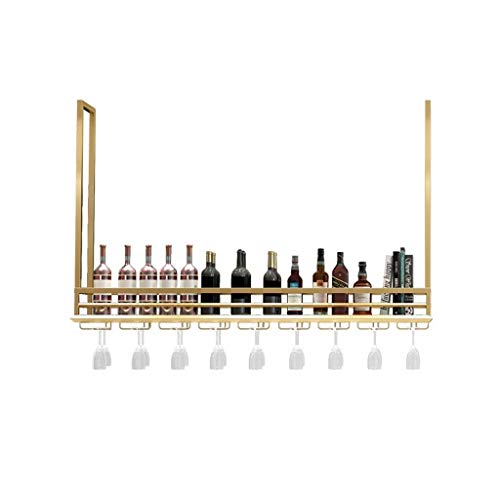 CCFENG Barra di Sospensione, Porta Bicchiere di Vino a Testa in Giù, Appeso enoteca Vino Rack Cabinet, Appendiabiti, scaffale, cremagliera di immagazzinaggio Decorativo (Size : 80 * 35cm)