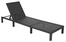 Lettino da esterno polyrattan HWC-A51 regolabile Premio antracite cuscino grigio