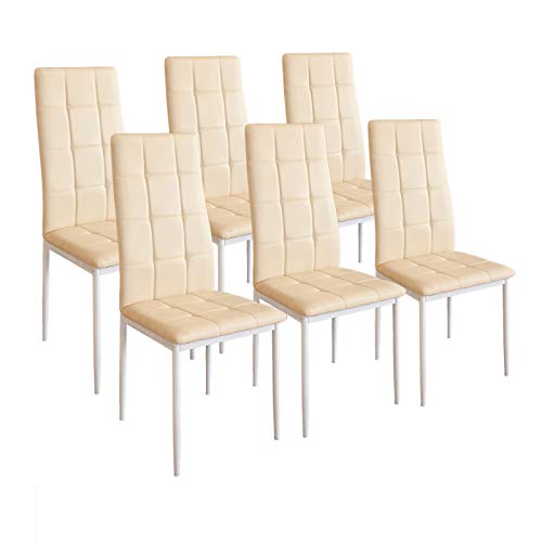 Albatros Sedia per Sala da Pranzo Rimini, Set di 6 sedie, Beige, SGS Testato