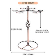 Porta Bicchiere di Vino, Portabottiglie per Bicchieri da Vino da Appoggio per 6 Bicchiere Holder Storage, Supporto a Testa in Giù Appeso Tazza Organizzatore Display per Scaffali per Bar di Casa