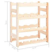 Lechnical Portavini, Portabottiglie in Legno di Pino per 16 Bottiglie - Robusto scaffale per Bottiglie di Vino, espositore, Perfetto per la Cucina, 43 x 25 x 54 cm (L x P x A)