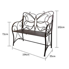 Household Products Sedia con Schienale a Farfalla in Metallo per panchina da Parco, Panca da Balcone con braccioli, Poltrona da Salotto per Decorazioni per la casa, per Veranda/Parco/Cortile