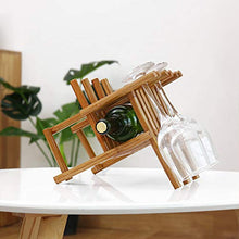 YQJ - Portabottiglie da tavolo con 3 bicchieri, realizzato a mano, completamente assemblato per bar, cucina, soggiorno, ripostiglio, 1 slot