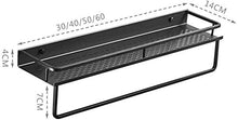 AINIYF Bagno Bagno Doccia Mensola Organizzatore Parete Punch Spazio Libero in Alluminio rettangolo igienici 1/2 Livello Torre Hanger Hook Up di Scarico, Nero