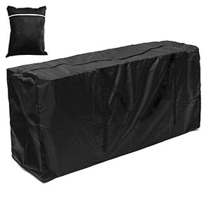 Cuscino per mobili da giardino, resistente, impermeabile, tessuto Oxford 210D, rettangolare, per mobili, con cerniera, borsa portaoggetti per albero di Natale (nero, 173 x 76 x 51)