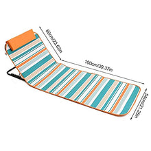 ZYZY 2 in 1, lettino da spiaggia, portatile, pieghevole, regolabile, per pausa pranzo e pesca, reclinabile, tappetino da spiaggia