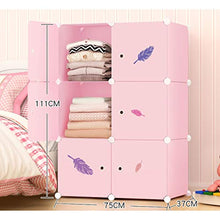 Guardaroba Semplice noleggio Armadio Camera da Letto Pieghevole Rimovibili di archiviazione Gesso Governo dell'Assemblea Combinazione di plastica Armadio XINYALAMP (Color : Pink)