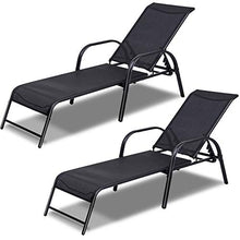 KJGHJ Costway - Set di 2 sedie da salotto per patio, chaise longue reclinabili, schienale regolabile