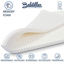 Baldiflex Emporio Topper Correttore Materasso Singolo in Memory Foam Wave, Fodera in Silver Safe Sfoderabile, ergonomico, antiacaro, 80 x 190 cm h 6 cm