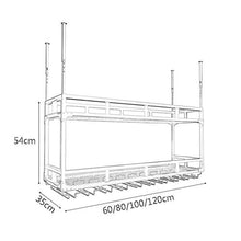 zxcvb Porta Calici Portabottiglie Rovesciato ， Ripiano Portabottiglie Appendiabiti da Soffitto 2 in 1 ， Installazione Multifunzionale Installazione Facile （2 Livelli）