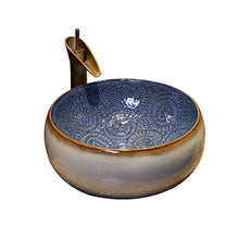 Pool Lavabo Blu Ceramica Artistica Lavabo Lavabo Colore ad Alta Temperatura (44x15,5 cm) Lavandini Bagno
