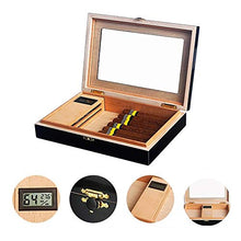 Minmin Cigar Box Small Mellow Legno di Cedro Idratante Box Piano vernice trasparente in vetro Tetto apribile Cigar Box, due stili, 240x185x50mm, 266x180x50mm accessori del sigaro