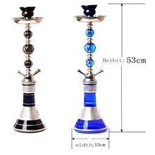 XJJY 22"Shisha Narghilè Tubo con 2 Tubi Flessibili, Set di fumi di Partito Senza nicotina,Blu