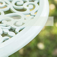 CGBF-Mobili da Giardino Tavolo Rotondo da 60cm e 2 Sedie,Set Bistrot Bianco Resistente alle Intemperie A Prova di Ruggine