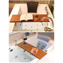 Vasca da Bagno Vassoio, Bagno Log Antiscivolo Rack Cellulare iPad Staffa Scaffale Vino Scaffale, Adatto per Vasca da Bagno Dell'hotel, 76x26x2.5 Cm