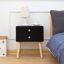 YIFAA Comodini Camera da Letto Set da Scandinavo con Cassetto per Letto, Soggiorno, Ufficio (Nero - Set da 2, 42x32x50cm)