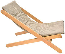 Sedia pieghevole in legno da giardino con cuscino in spugna ad alto rimbalzo e cuscino prendisole, sedia a sdraio per patio (colore: marrone) kaki