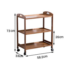 Duan hai rong DHR- 3-Tier Bamboo Carrello con Ruote, Mobile Service Spesa, Legno Commerciale Utility Carrelli, for Bellezza, Parrucchiere, Benessere, Cucina cassetti ristorazione Trolley Bagagli