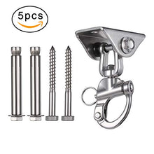 KWOKWEI - Gancio da soffitto Girevole a 360°, in Acciaio Inox, per Poltrona sospesa con Gancio Rimovibile, Robusto Gancio da soffitto, capacità 500 kg, con 4 Viti, per Amaca, Sabbia, Aerial Yoga