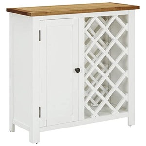 vidaXL Legno Massello di Rovere Cantinetta per Vini Portabottiglie Rastrelliera per Vini Mobiletto per Bottiglie Mobili per la Cucina 80x32x80 cm