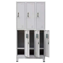 Cikonielf - Armadio guardaroba in metallo, con cassetti, in acciaio, porta con chiusura a chiave, 6 scomparti, 90 x 45 x 180 cm