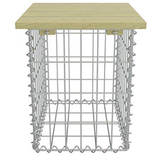 Tidyard Giardino Panchina Gabbione,Gabbione di Alta Qualitá con Sgabello Acciaio Zincato e Legno FSC 120x40x45 cm