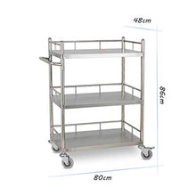 Carrello Medico,Stazione di Installazione Medica in Acciaio Inossidabile Installazione Gratuita,per Strumenti per Chirurgia della Droga A Tre Strati, Veicoli per Strumenti per Cambio Medicazione