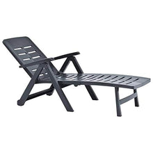 vidaXL Lettino Prendisole Pieghevole Regolabile con Braccioli Leggero Robusto Giardino Spiaggia Sedia a Sdraio Chaise Longue in Plastica Verde