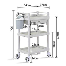 Grande Carrello in plastica, 3 Terapia con Carrello per Salone di Bellezza, Ruota per Carrello da Parrucchiere, Supporto Resistente 150 kg grigioZHFZD