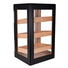 FxsD Cigar Cabinet, Legno di Cedro Trasparente Glass Window, 3 Strati Rack cassetto Bagagli, Grande capacità di umidificazione Cigar Vetrinetta, con igrometro e umidificatore ## (Color : Black)