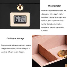 XYF Humidor per Sigari, Humidor Artigianale in Cedro, Scatola Porta Sigari Umidificatore, Legno Massello A umidità Costante Sigillato di Grande capacità, Contiene 35 Sigari