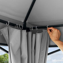 Gazebo da Giardino 3x4 m con Telo Impermeabile da ca. 180g/m² - 4 pareti Laterali Grigio Chiaro