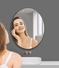 Specchio da Toeletta Ovale Smussato Lucido da Parete Senza Telaio per Camera da Letto da Bagno