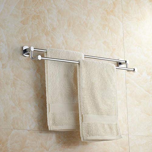 Portasciugamani in ottone cromato Portasciugamani bagno doppio rack portasciugamani bagno hardware accessori bagno 60cm doppia asta