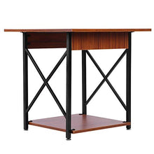 GOTOTOP Tavolino Industriale,Tavolini da Divano con ripiano,Tavolino Portariviste,Tavolino in Legno Vintage,Tavolino Laterale da Divano,Piccolo Tavolo da caffè per Salotto,60x60x58.5 cm