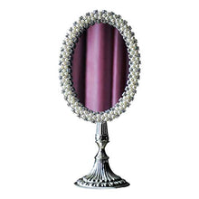 LYMUP Specchio di Trucco Europea Desktop Mirror Retro Barocco HD Specchio da Toilette Portatile Sveglio, Specchio da Trucco Principessa Specchio Ingrandire