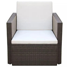 vidaXL Sedia da Giardino Elegante Robusta Leggera con Cuscini Lavabili Patio Arredi da Esterni Seggiole in Poliestere e Polyrattan Nero