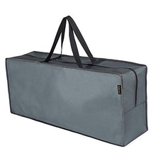 HENTEX - Borsa portaoggetti per cuscini da giardino, con maniglia, impermeabile, resistente ai raggi UV, grigio, 125 x 32 x 50 cm