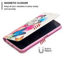 Miagon Wallet Folio Flip PU Leather Case for Samsung Galaxy A32 5G,Creative Painted Design Full-Body Protective Cover Card Holder Kickstand Magnetic,Butterfly Flower