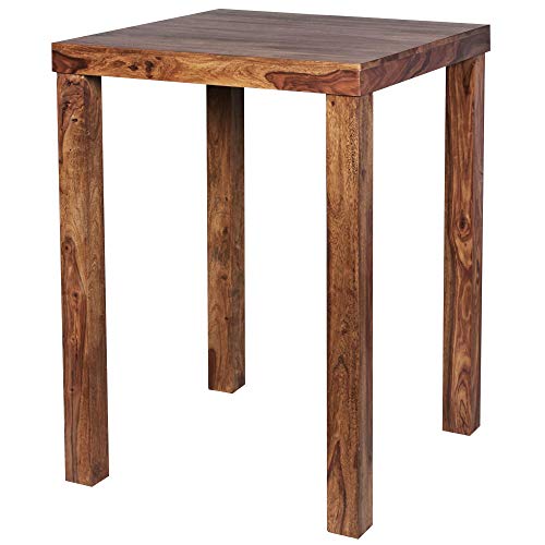 WOHNLING Tavolo da Bar, Legno, Sheesham, 80 x 80 x 110 cm