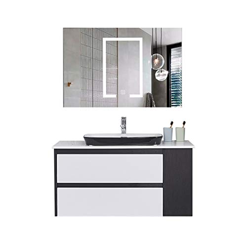 Mobile da bagno Specchio Mobile da bagno Combinazione Semplice bagno Specchio per vanità armadio armadietto per lavabo Set di armadi per lavabo da bagno ( Color : Black , Size : 50x60x48cm )