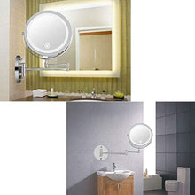 MNBVC Specchio per Trucco, Specchio da Barba per Bagno Specchio per Trucco Illuminato A LED A Parete con Ingrandimento 10X, Batteria O Luce da Specchio Bifacciale Regolabile Ed Estendibile Alimentata